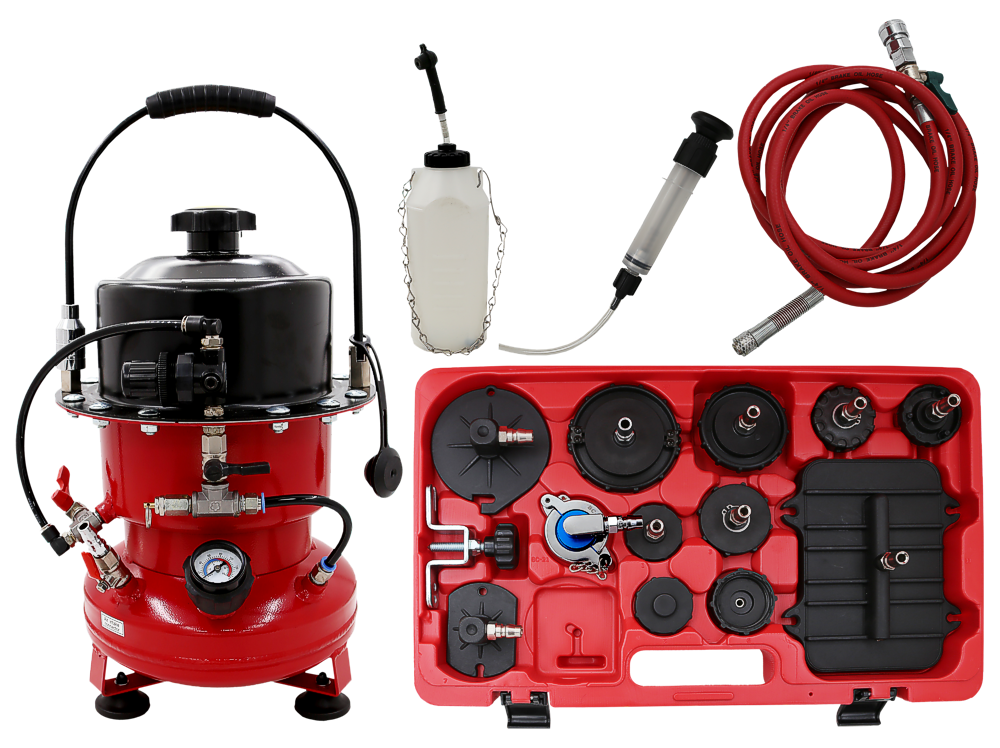 Portable Pressure Brake Bleeder With Adaptors