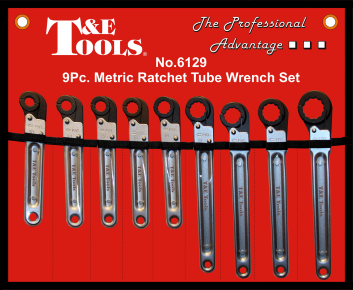 9 Piece .Metric Ratchet Tube Wrench Set 10-24mm