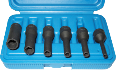 6 Piece 1/4 Inch Drive Deep Sockets 2.6mm-8.25mm 40mm Long