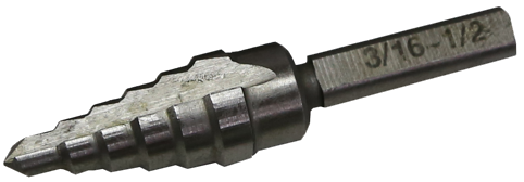 Self Starting Stepped Drill Bit 3/16 Inch To 1/2 Inch (5 To 13mm)