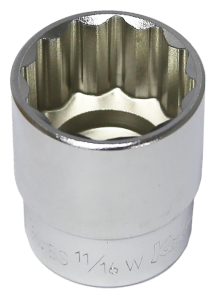 11/16 Inch Whitworth 1/2 Inch Drive 12 Point Socket