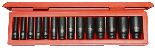 14 Piece 1/2 Inch Drive Deep SAE Impact Socket Set 3-8 Inch -1.1/4 Inch 