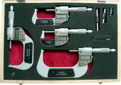 0 To 100mm Digital Outside Micrometer Set (Inch/Metric)