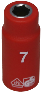 7mm 1/4 Inch Drive 6 Point VDE Insulated Socket