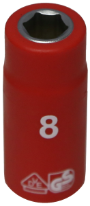 8mm 1/4 Inch Drive 6 Point VDE Insulated Socket