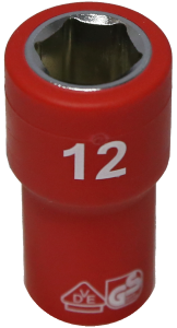 12mm 1/4 Inch Drive 6 Point VDE Insulated Socket