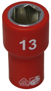 13mm 1/4 Inch Drive 6 Point VDE Insulated Socket