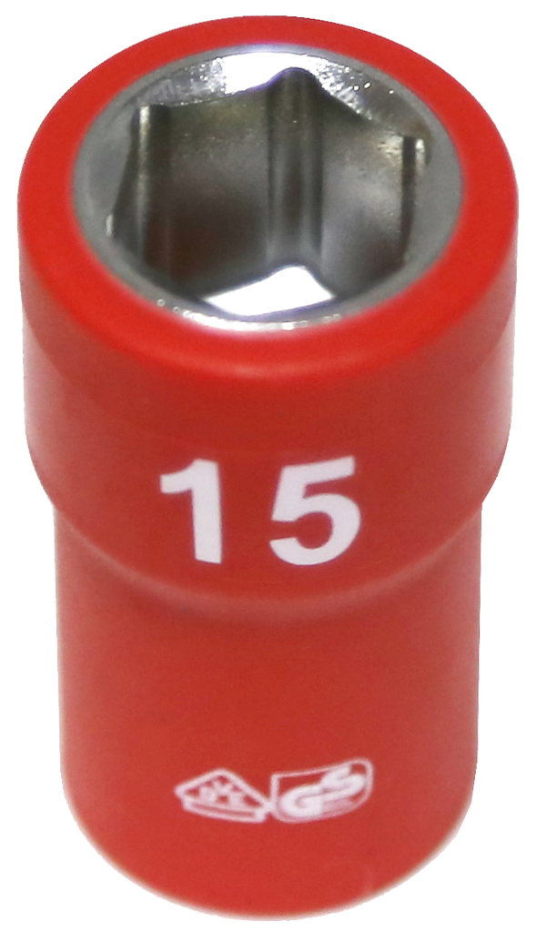 15mm 3/8 Inch Drive 6 Point VDE Insulated Socket