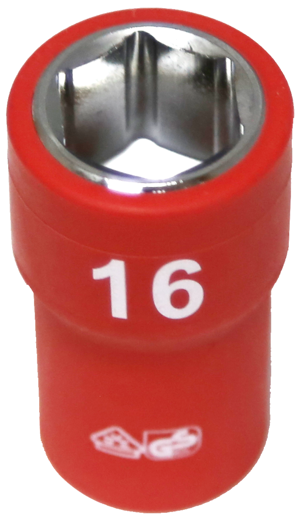 16mm 3/8 Inch Drive 6 Point VDE Insulated Socket