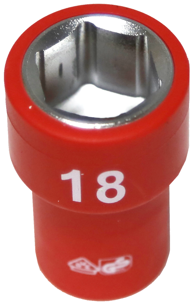 18mm 3/8 Inch Drive 6 Point VDE Insulated Socket