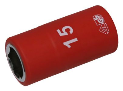 15mm 1/2 Inch Drive 6 Point VDE Insulated Socket