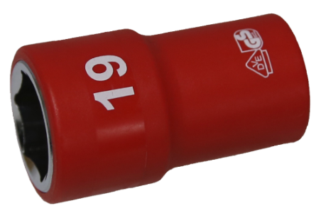 19mm 1/2 Inch Drive 6 Point VDE Insulated Socket