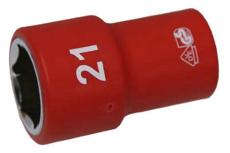 21mm 1/2 Inch Drive 6 Point VDE Insulated Socket