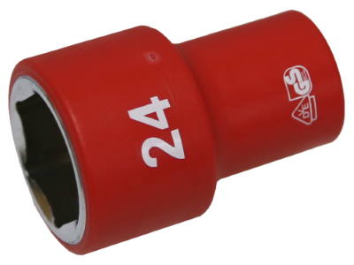 24mm 1/2 Inch Drive 6 Point VDE Insulated Socket