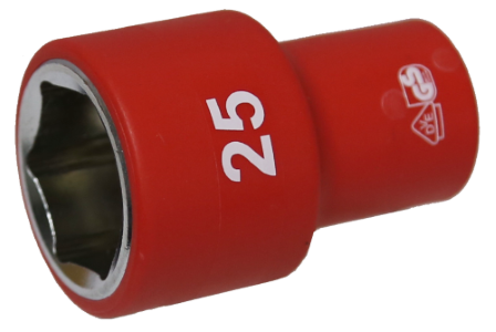 25mm 1/2 Inch Drive 6 Point VDE Insulated Socket