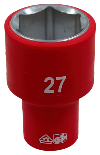 27mm 1/2 Inch Drive 6 Point VDE Insulated Socket