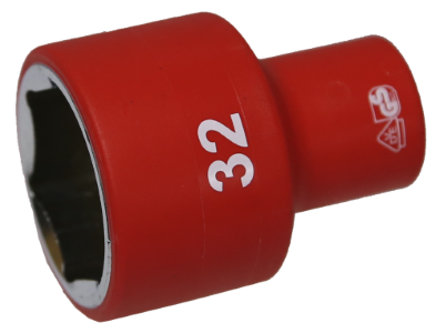 32mm 1/2 Inch Drive 6 Point VDE Insulated Socket