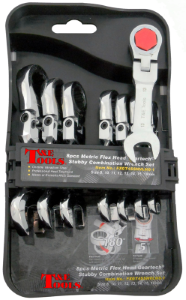 9mm 12 Point Stubby Flex-Head Ratchet Wrench