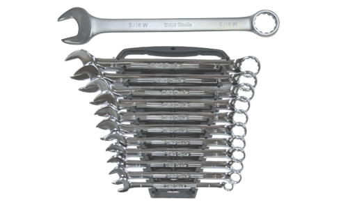 11 Piece Whitworth Ring & Open-End Wrench Set