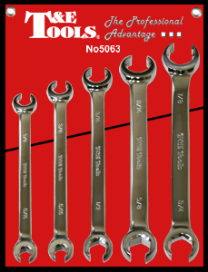 5 Piece SAE Flare Nut Wrench Set