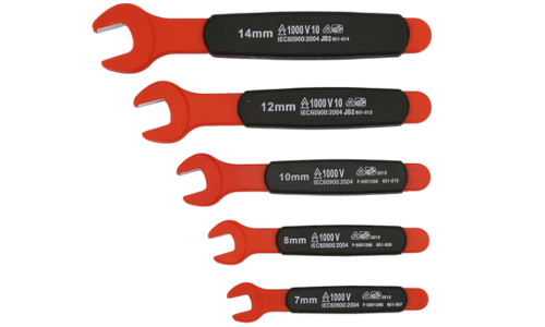 5 Piece Metric VDE Insulated Open End Set 7 8 10 12 14mm