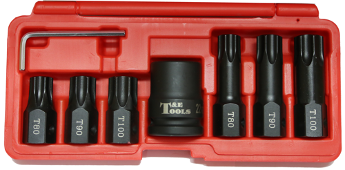 8 Piece Torx Impact Bit & 3/4 Inch D.Holder T80 T90 T100