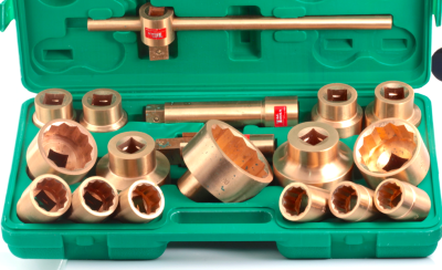 18 Piece. 1 Inch Drive Socket Set 30-80mm (Copper Beryllium)