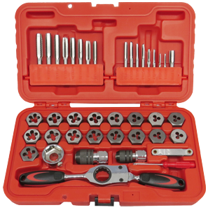 40 Piece SAE Tap & Die With Gear Ratchet Wrench