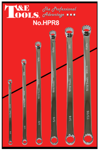 6 Piece- Hi-Performance Long Ring Wrench Set 1/4 Inch To 15/16 Inch 