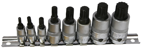 8 Piece- M4 - M16 Spline 1/4 Inch /3/8 Inch /1/2 Inch Drive Sockets