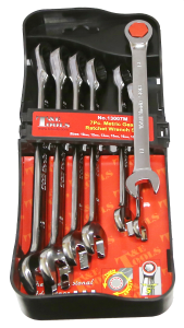 7 Piece  Metric Gear Ratchet Wrench Set 10-19mm