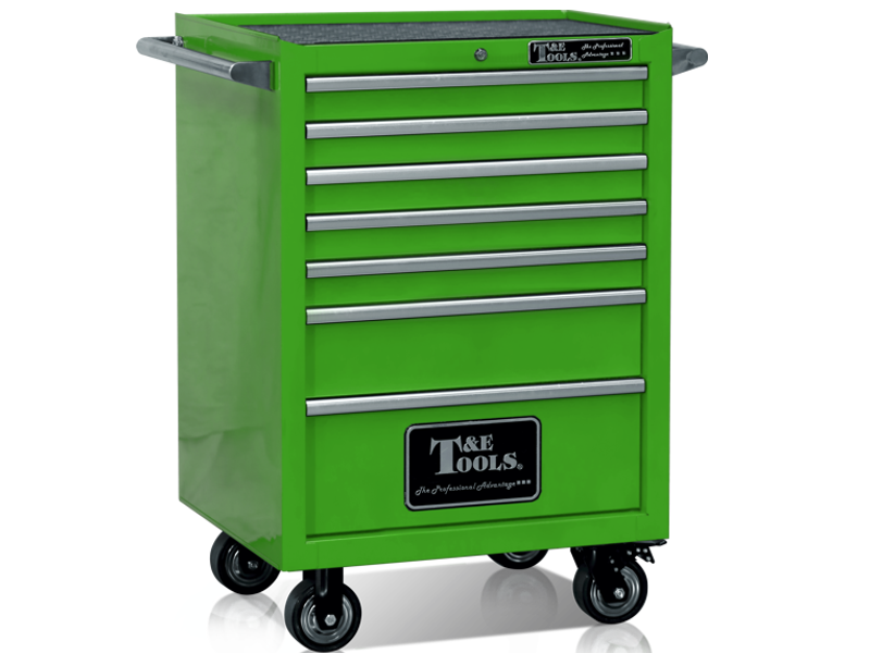  27" Godfather 7 Drawer Roller Cabinet - Green