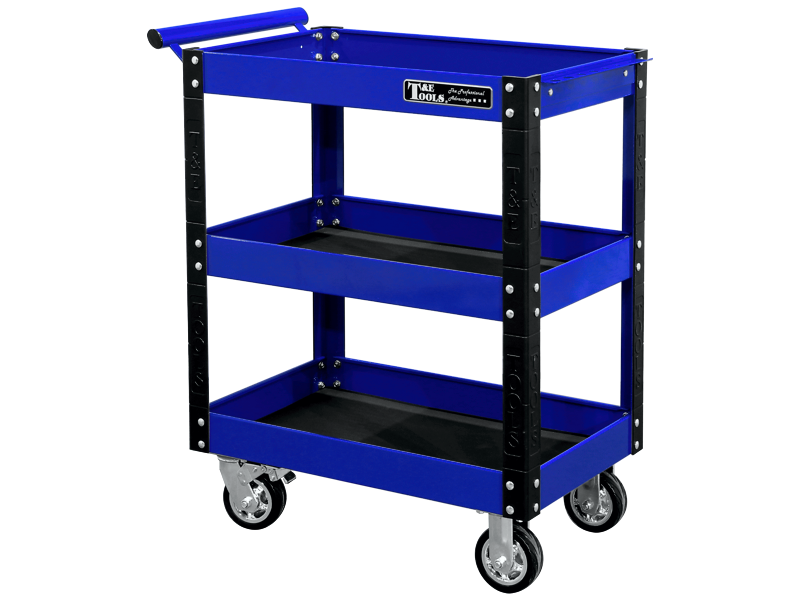  30" Heavy Duty 3 Level Utility Cart - Blue