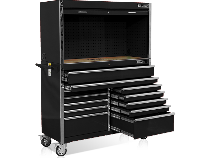  52" Tool Hutch & Cabinet Combo - Black