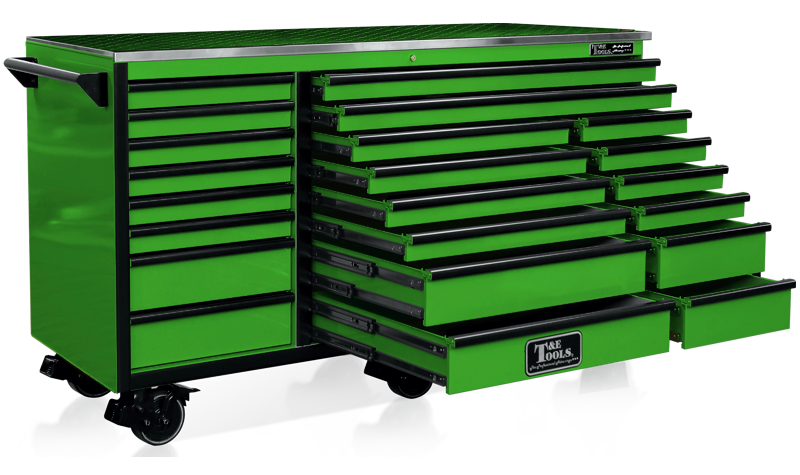  76" Godfather 22 Drawer Roller Cabinet - Green