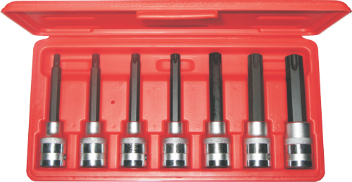 7 Piece 1/2 Inch Drive Tamper Torx Driver Sockets T30-T70