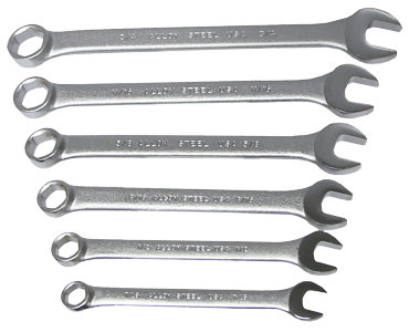 6Pc 6 Point Combination Wrenches 7/16" to 3/4"