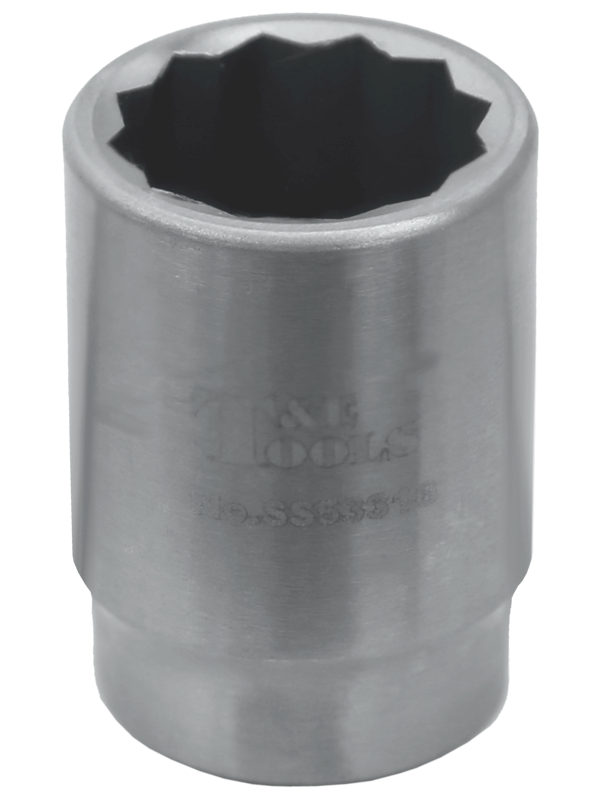 Stainless Steel 16mm x 3/8" Drive 12 Point Socket 32L