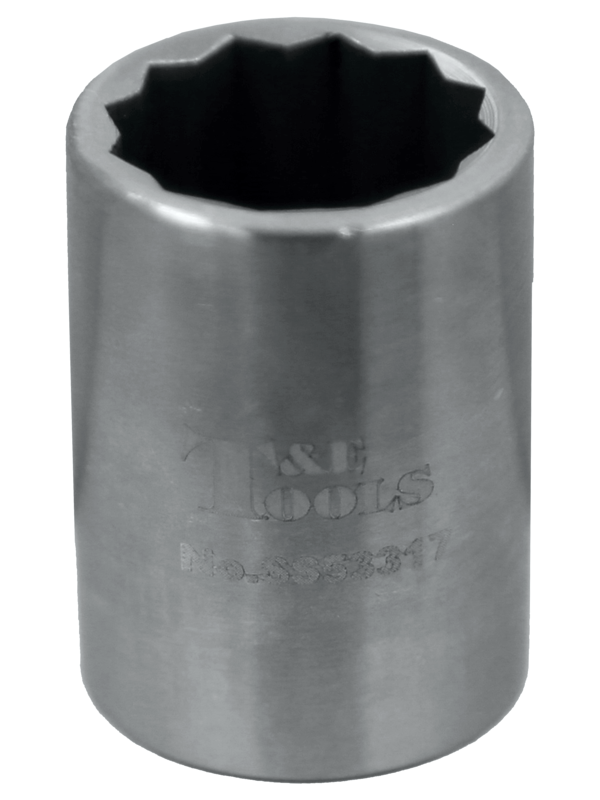 Stainless Steel 17mm x 3/8" Drive 12 Point Socket 32L