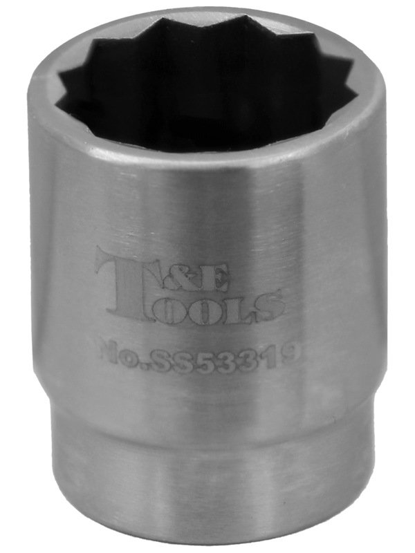 Stainless Steel 19mm x 3/8" Drive 12 Point Socket 32L