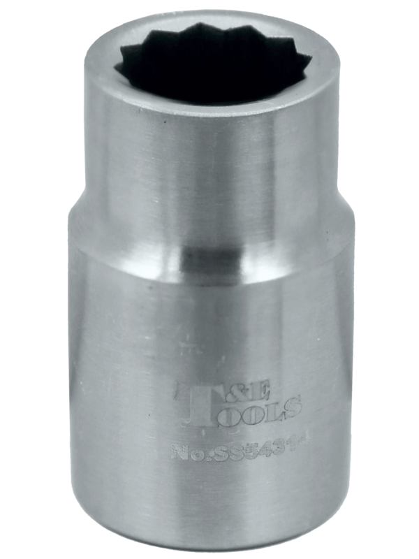 Stainless Steel 14mm x 1/2" Drive 12 Point Socket 40L
