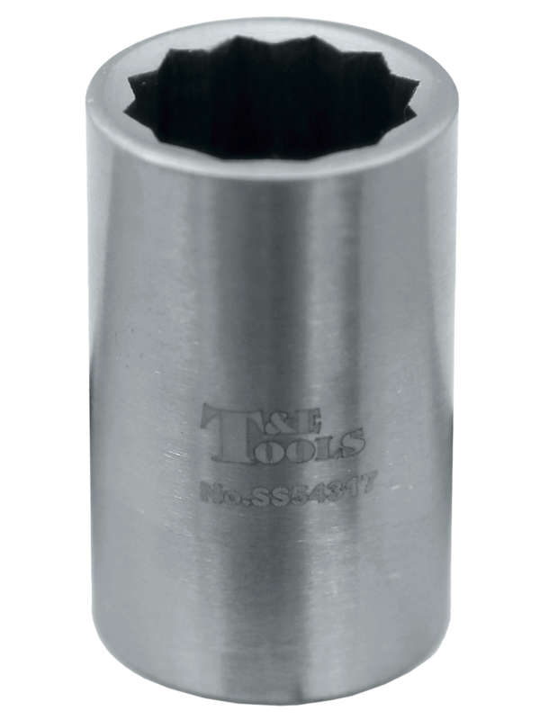 Stainless Steel 17mm x 1/2" Drive 12 Point Socket 40L