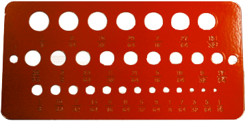 Drill Gauge 1/16 Inch To 1/2 Inch 