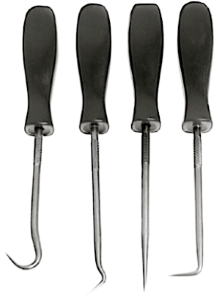 Stainless Steel 4 Piece Inch O-Ring Inch Pick Set