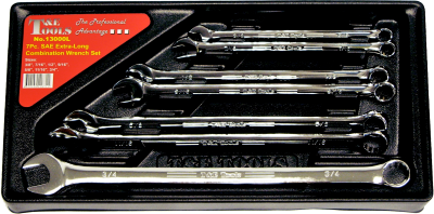 7 Piece SAE Extra-Long Combination Wrench Set