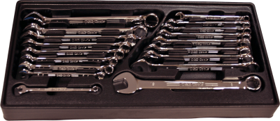 18 Piece Comb Wrench Set A/F & Metric