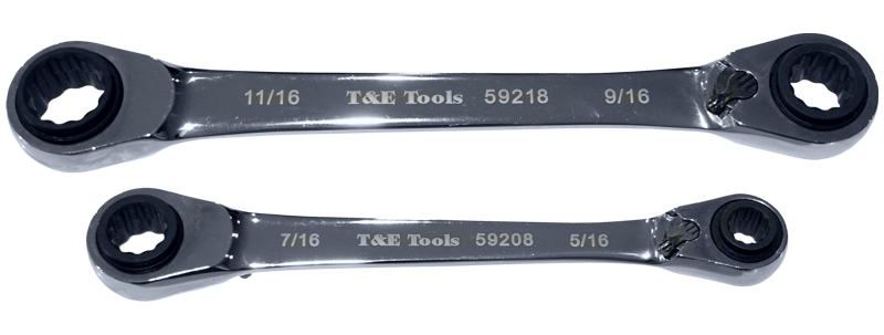 8 Sizes In 2 SAE Quad Box Ratchet Wrench Set