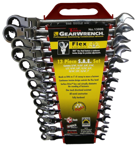 13 Piece SAE Flex-Head Gearwrench Set 5/16 Inch -1 Inch 