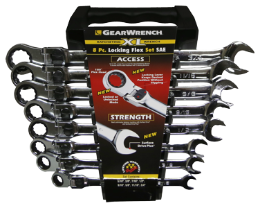 8 Piece SAE Flex-Head Gearwrench Set 5/16 Inch - 3/4 Inch 