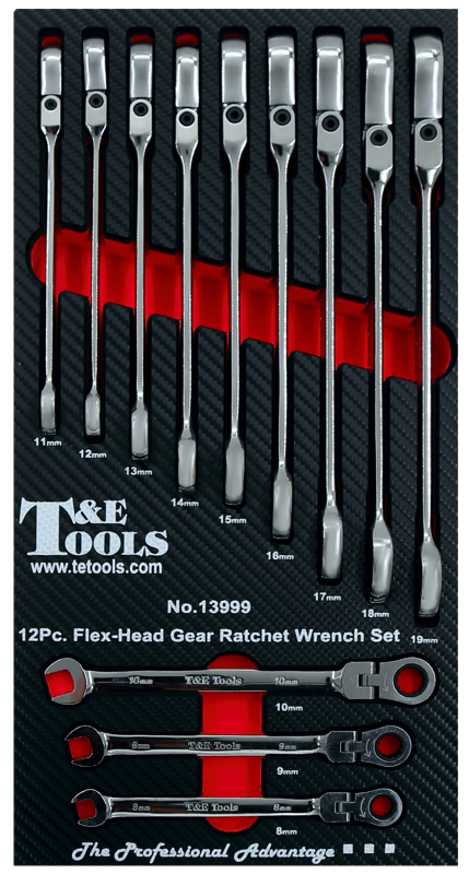 12 Piece Metric Flex-Head Gearwrench Set 8 19mm